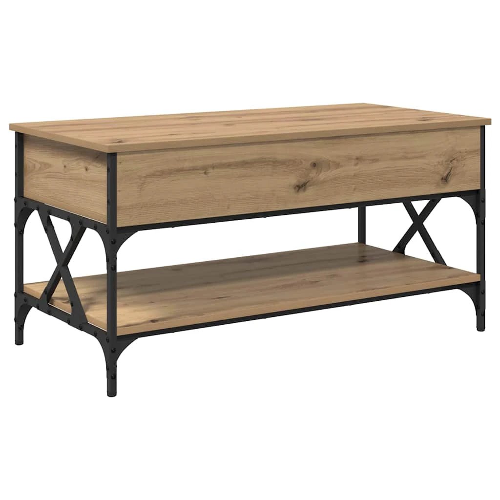 VidaXL Coffee Table 100x50x50cm Lift Top Oak Engineered Wood Living Room Industrial Style by vidaXL