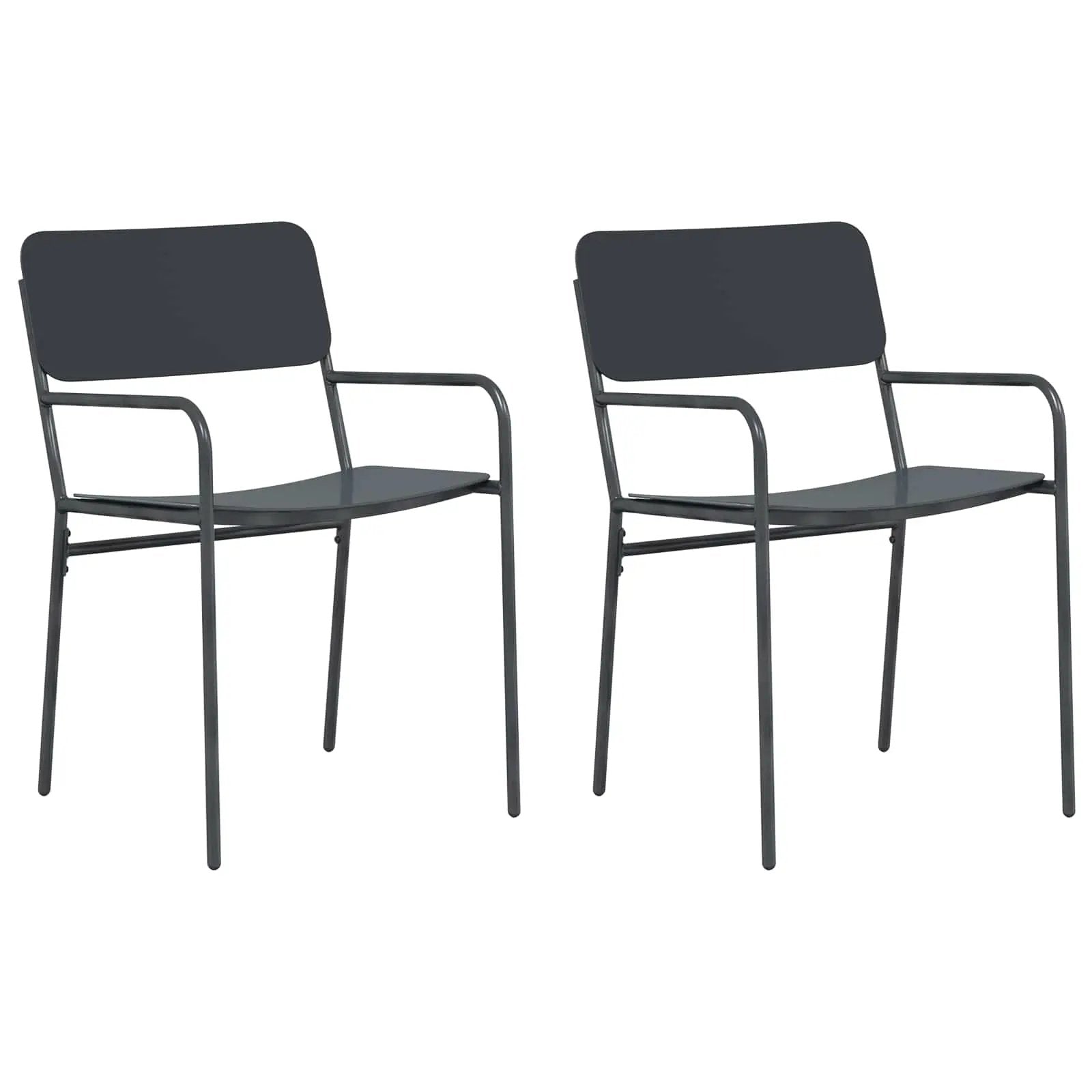 vidaXL vidaXL Garden Chairs 2 pcs Anthracite 51 x 55 x 81 cm Steel -