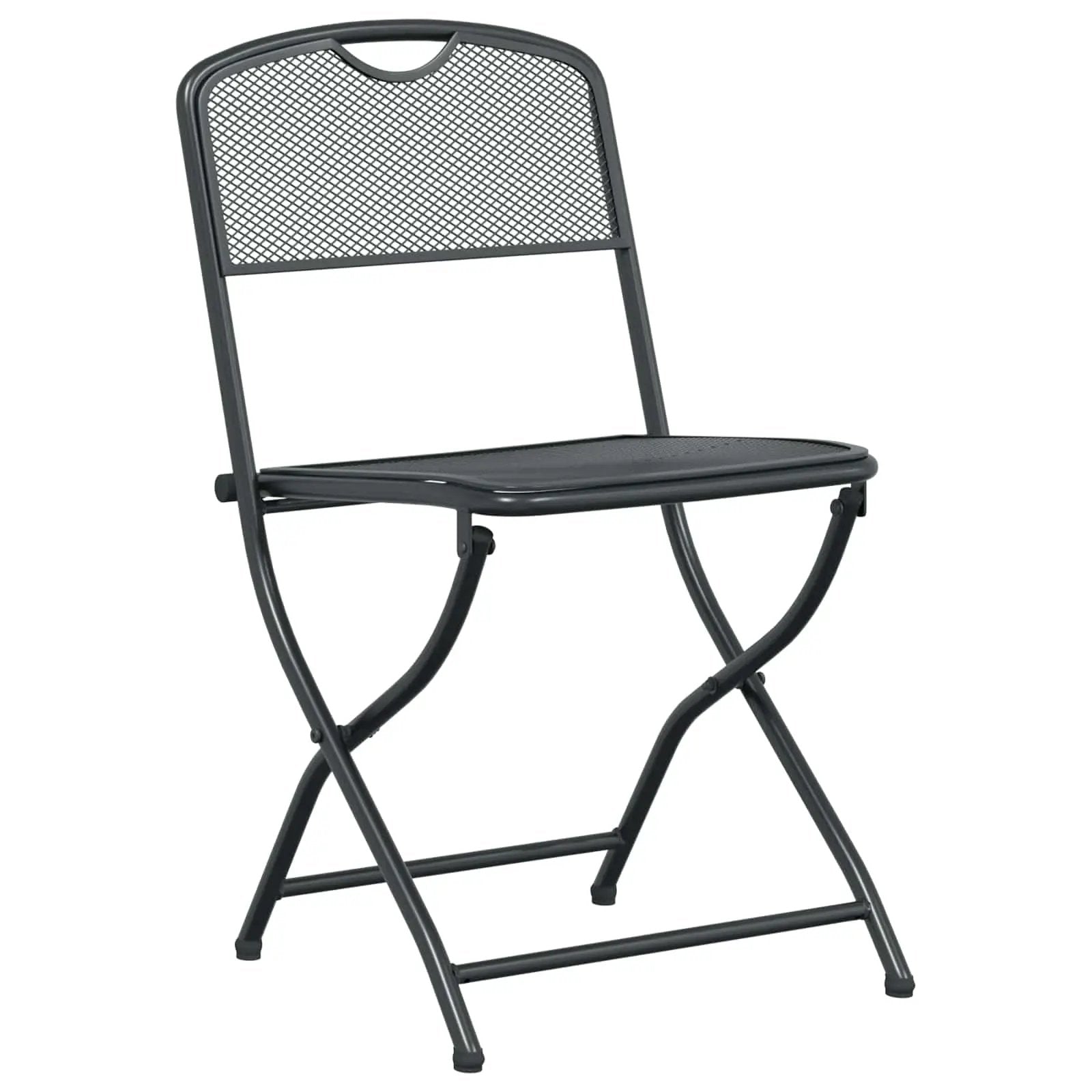 vidaXL vidaXL Garden Chairs Folding 2 pcs Anthracite 52.5 x 46 x 82 cm Iron -