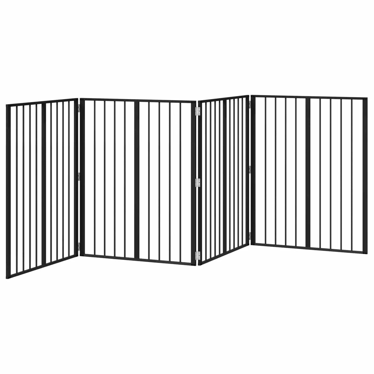 vidaXL Dog Gate 4 pcs Black 80 x 100 cm Galvanised Steel - from vidaXL