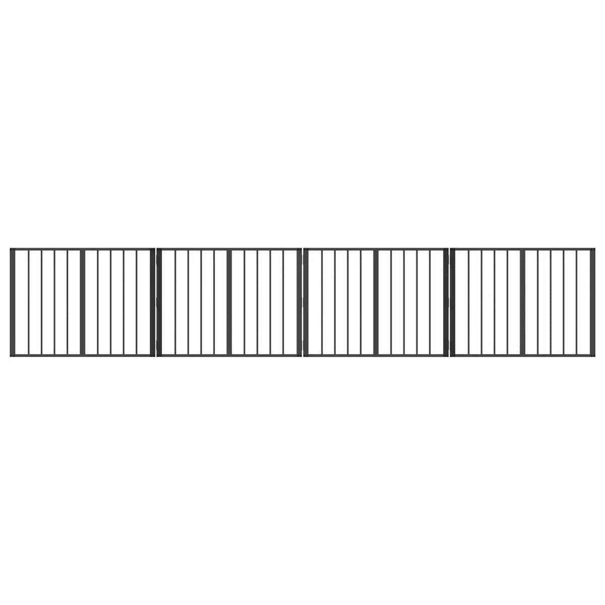 vidaXL Dog Gate 4 pcs Black 80 x 60 cm Galvanised Steel - from vidaXL
