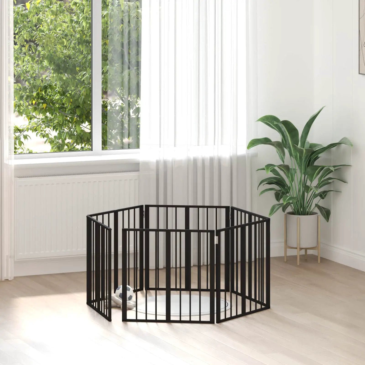 vidaXL Dog Gate 6 pcs Black 60 x 60 cm Galvanised Steel - from vidaXL