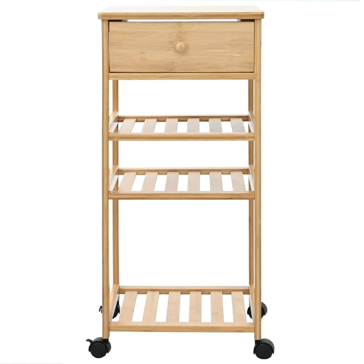 vidaXL Kitchen Trolley with Wheels Natural 37 x 36 x 80 cm Bamboo - from vidaXL