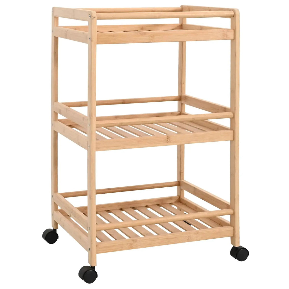 vidaXL Kitchen Trolley with Wheels Natural 46 x 38 x 76 cm Bamboo - from vidaXL