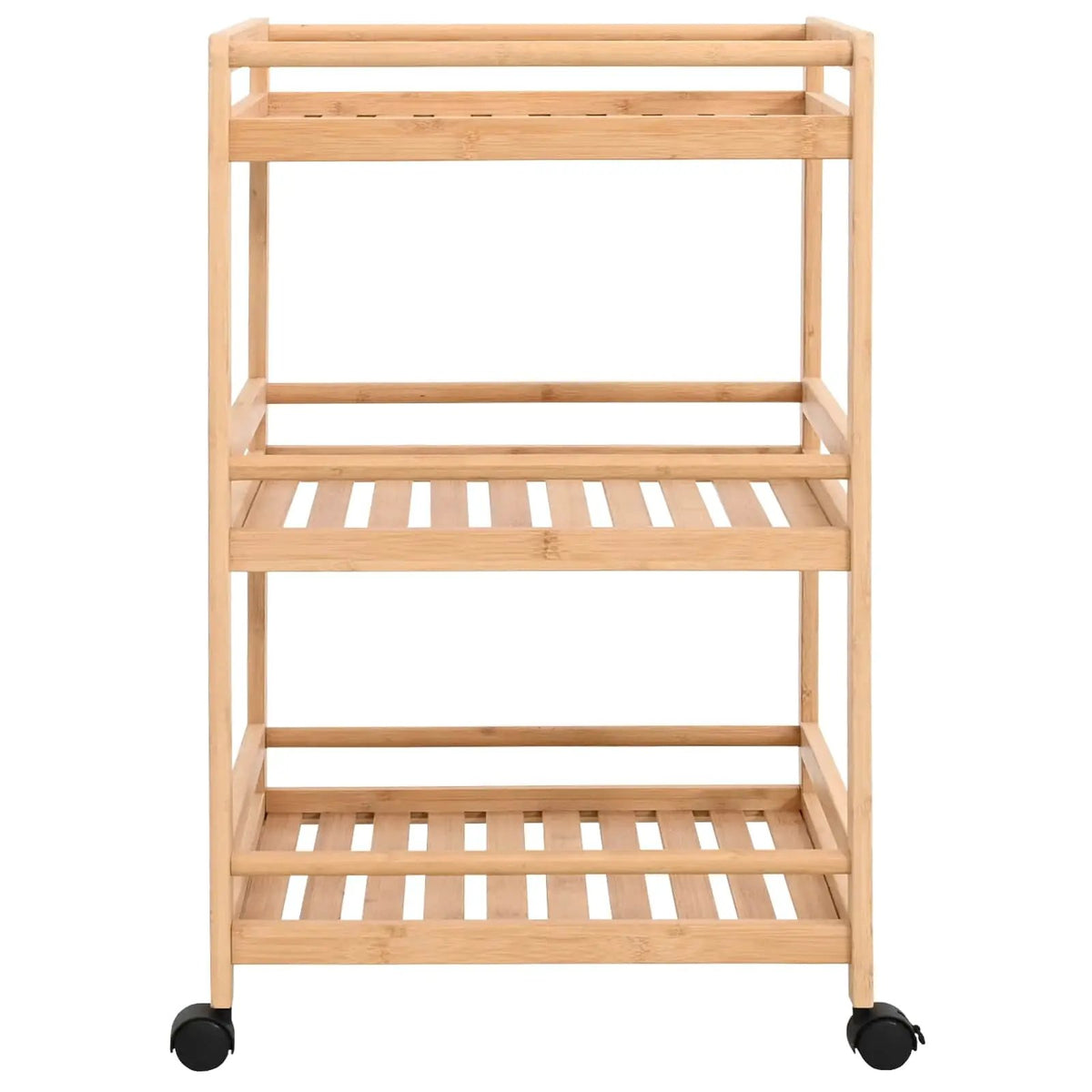 vidaXL Kitchen Trolley with Wheels Natural 46 x 38 x 76 cm Bamboo - from vidaXL