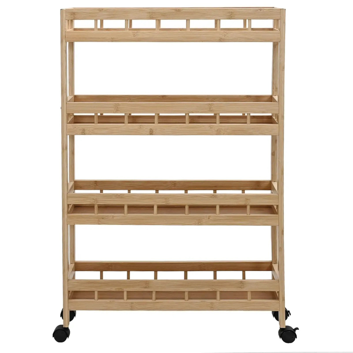 vidaXL Kitchen Trolley with Wheels Natural 60 x 18 x 97 cm Bamboo - from vidaXL