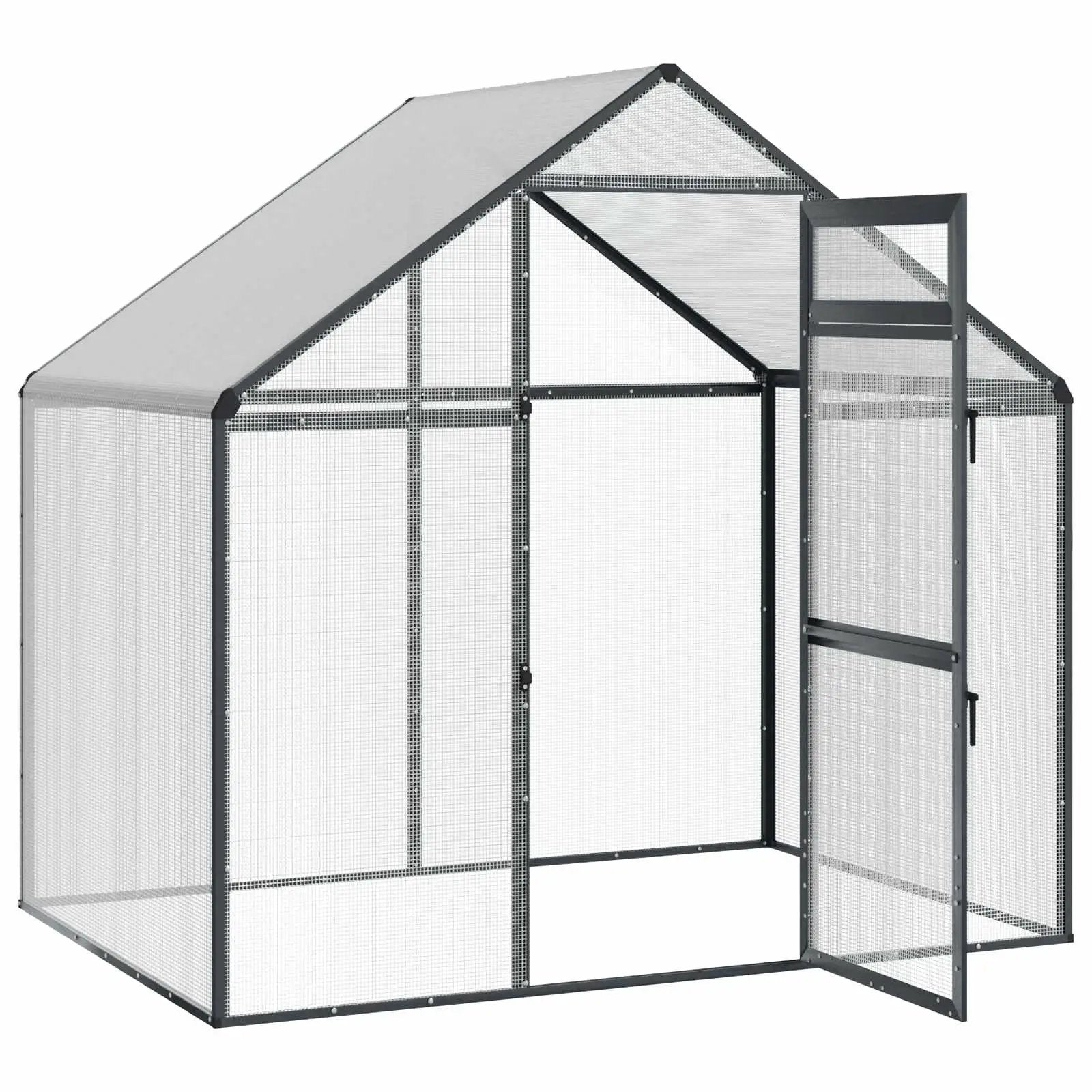 vidaXL vidaXL Bird Cage Anthracite 181.5 x 110.5 x 173.5 cm Welded Wire Mesh - Bird Cage