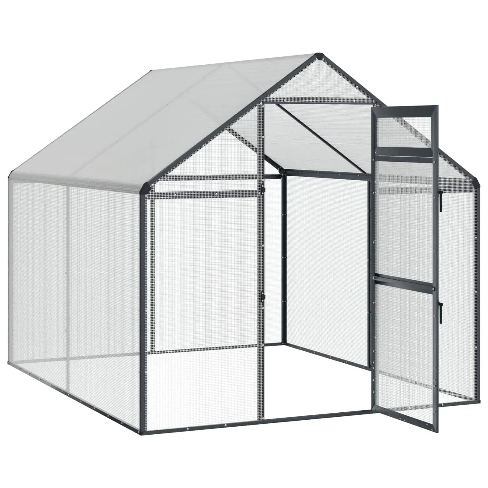 vidaXL vidaXL Bird Cage Anthracite 181.5 x 221 x 173.5 cm Welded Wire Mesh - Bird Cage