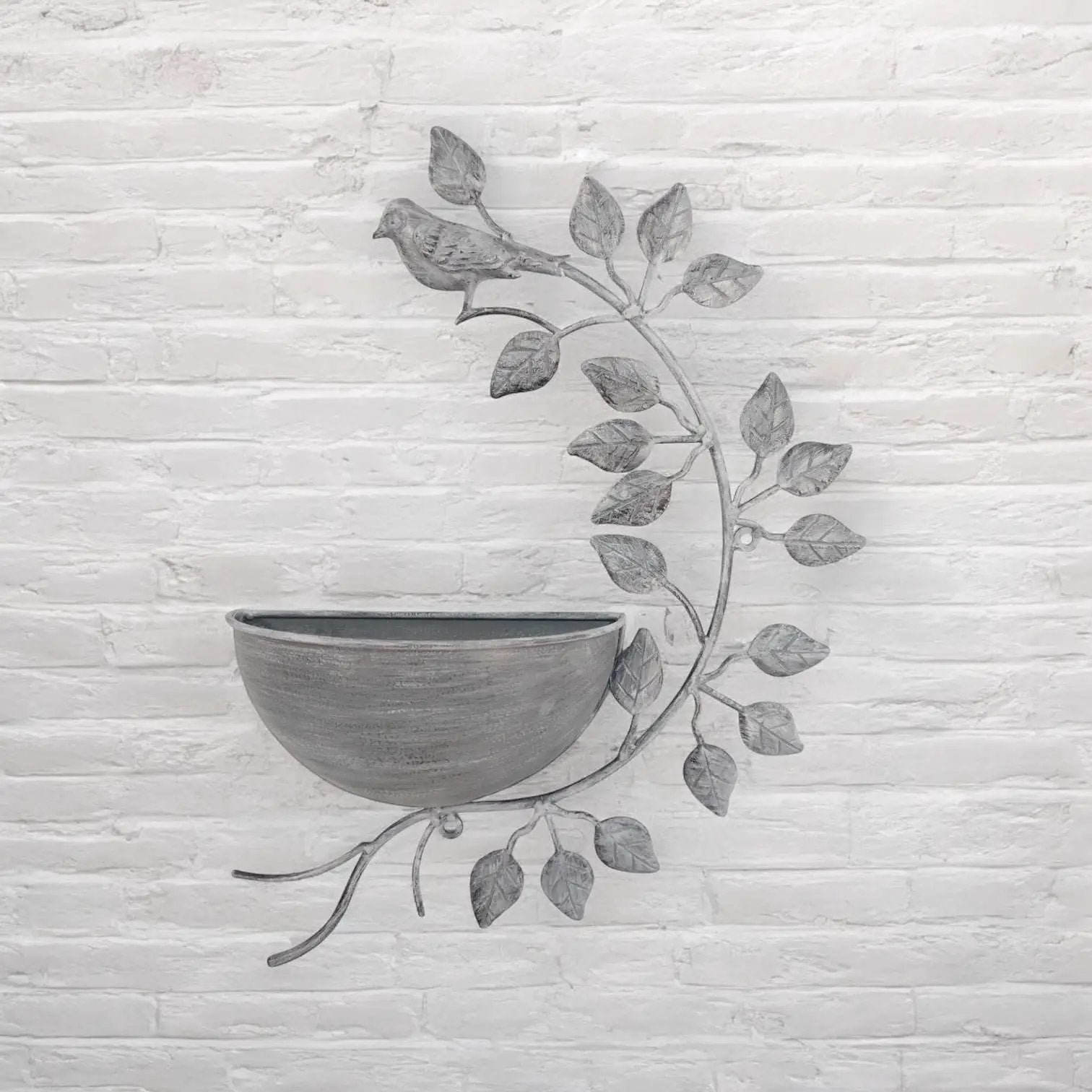 MSL 42CM GREY METAL GARDEN PLANTER - Planters
