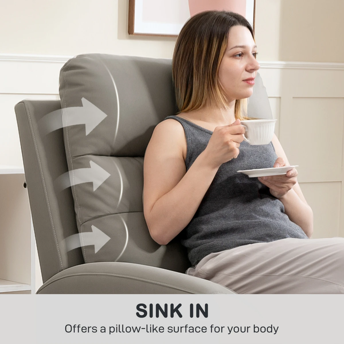 HOMCOM Full Size Manual Recliner Armchair For Living Room by HOMCOM