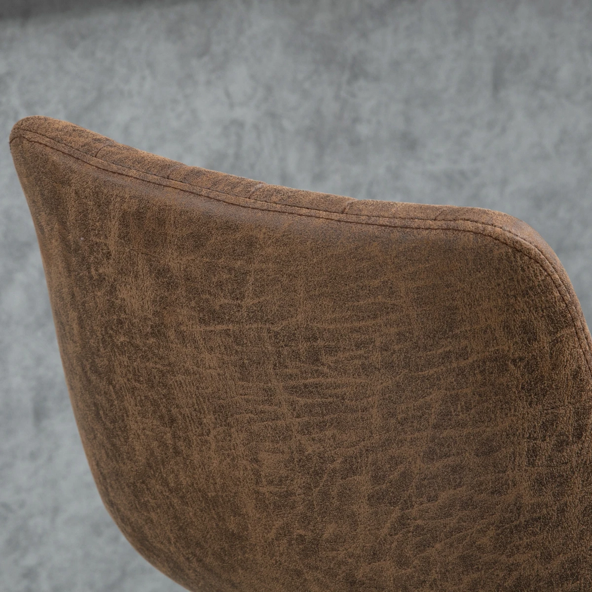 HOMCOM Set Of 2 Microfibre Retro Tub Bar Stools w/ Metal Frame Footrest Home Seat Brown -