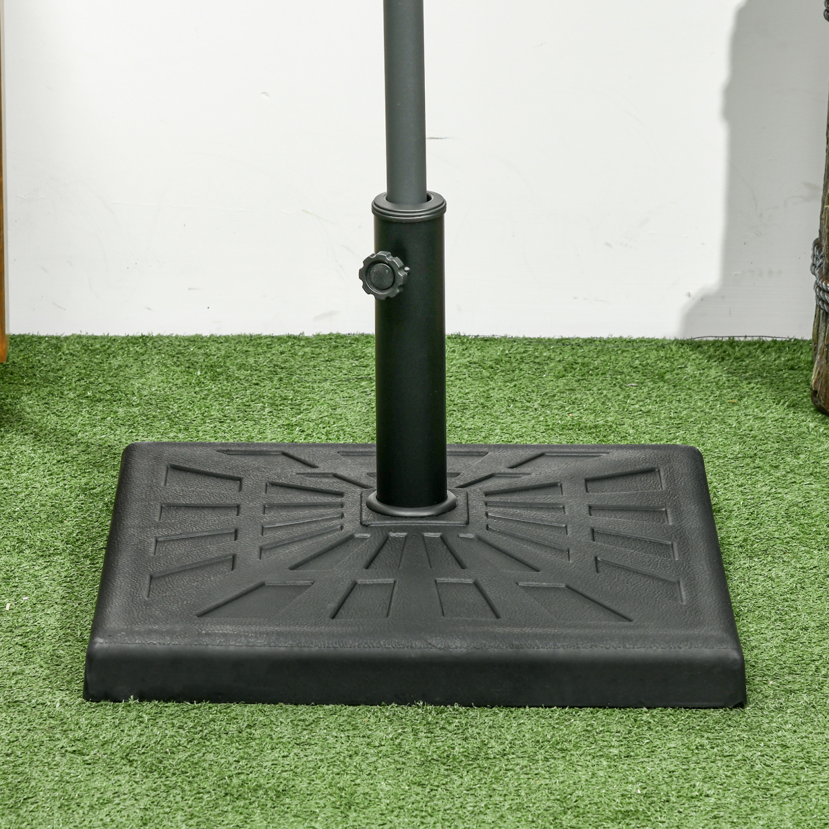 Outsunny Outsunny 19kg Square Resin Garden Parasol Base for Poles of 32mm, 38mm, 48mm - Parasol