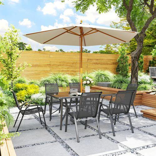 Outsunny Outsunny 7 Piece Garden Dining Set w/ Dining Table and Chairs - Dining Set