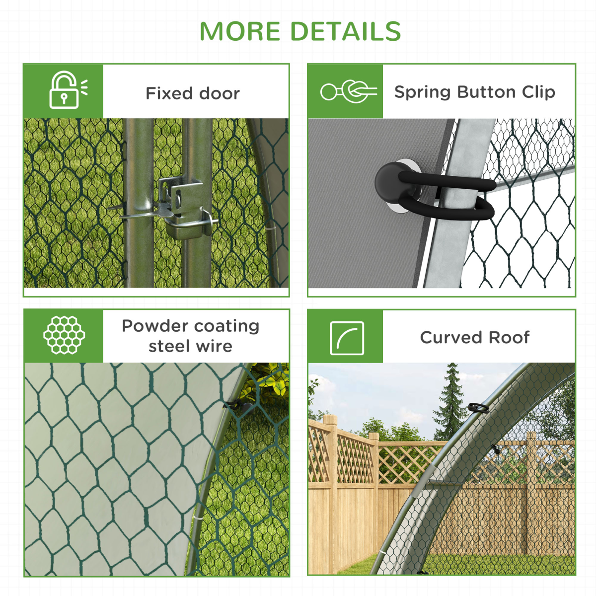 PawHut Walk-In Chicken Run with Cover, for 4-6 Chickens, 3 x 1.9 x 2.2m - from PawHut
