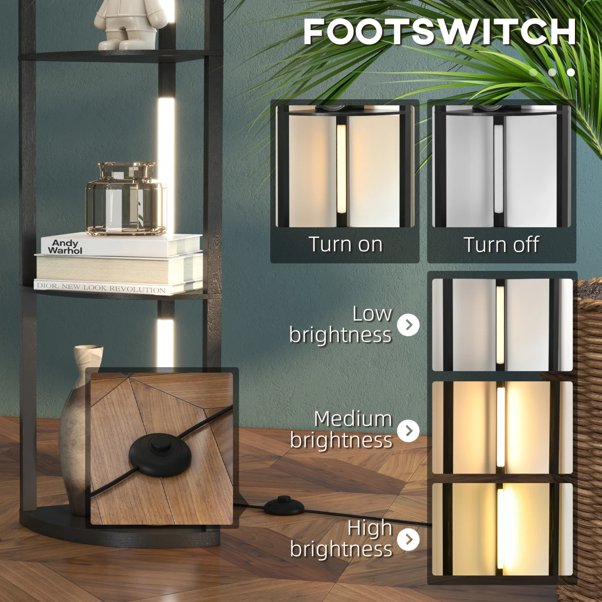 HOMCOM HOMCOM Corner Floor Lamp 39.4 Inch Dimmable LED Light for Living Room - Lamp