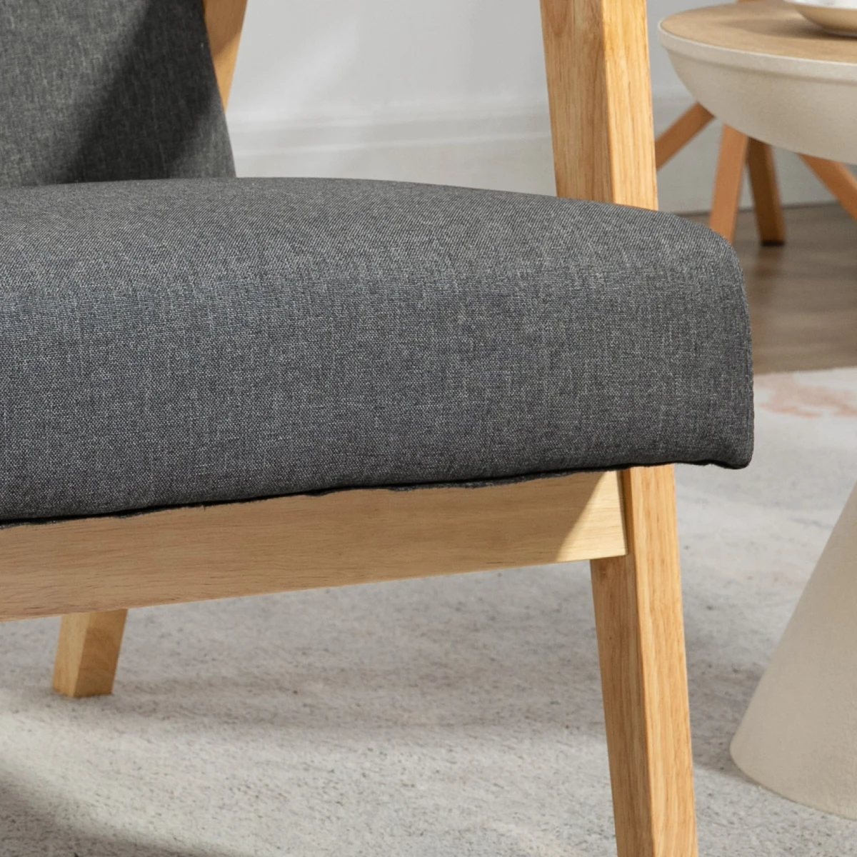 Quality Upholstered Armchair Wide Cushioned For Living Room by HOMCOM