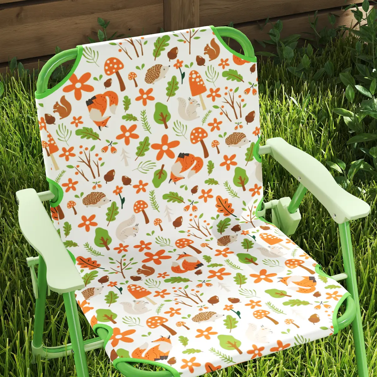 AIYAPLAY Cute Fox Design Kids Outdoor Furniture Set with Adjustable Parasol - Parasol