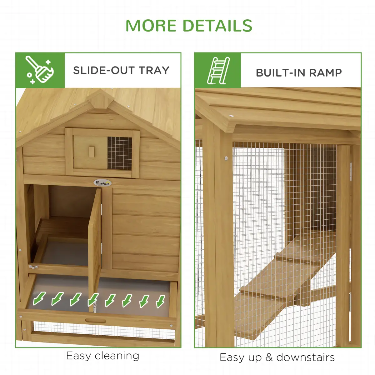 Unbranded Small Chicken Coop Hen Cage Nesting Box Outdoor Run Wood Color 150.5 x 54 x 87cm - Chicken Coop