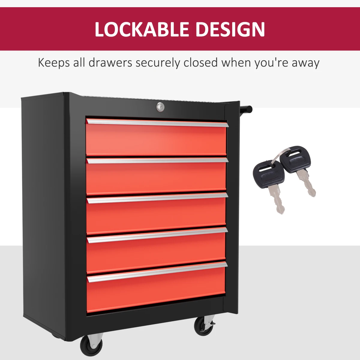HOMCOM Tool Chest 5 Drawer Lockable Garage by HOMCOM