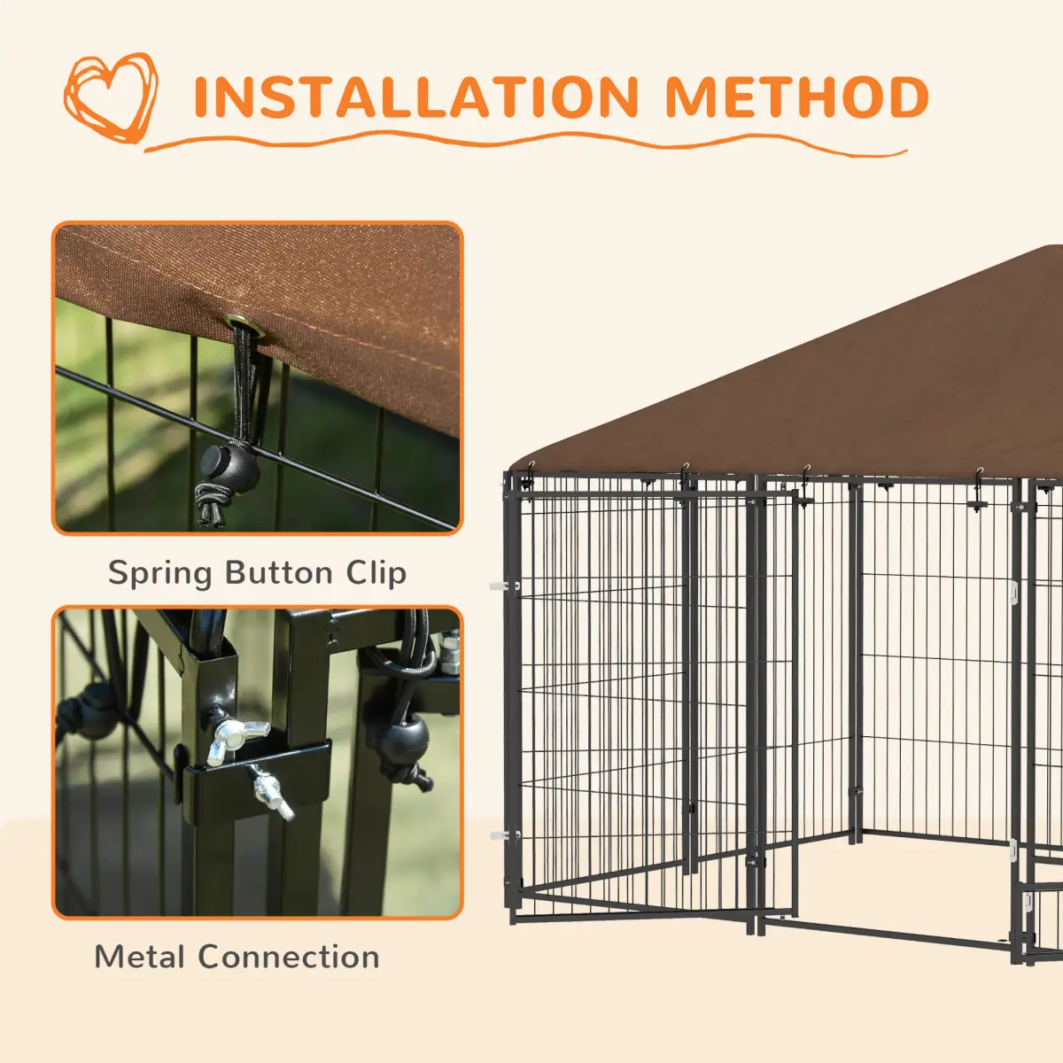 PawHut PawHut Outdoor Dog House Kennel with Canopy Top & Lock Rotating Bowl Holder - Dog Kennel