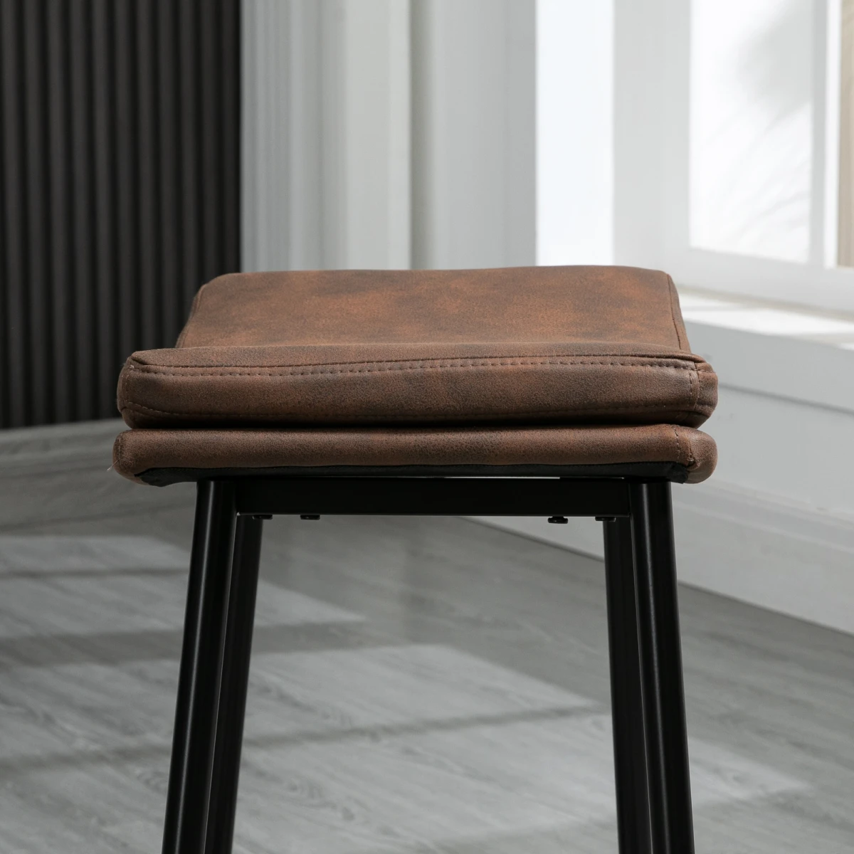 HOMCOM HOMCOM Bar Stools 89-99cm Curved Kitchen - Bar Stool