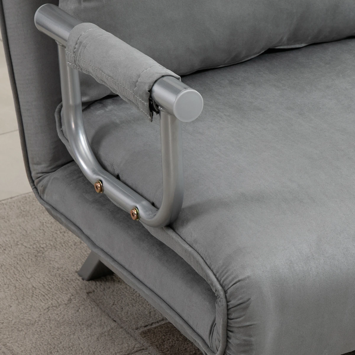HOMCOM HOMCOM 2 Seater Sofa Bed Click Clack Light Grey Living Room - Sofa Bed