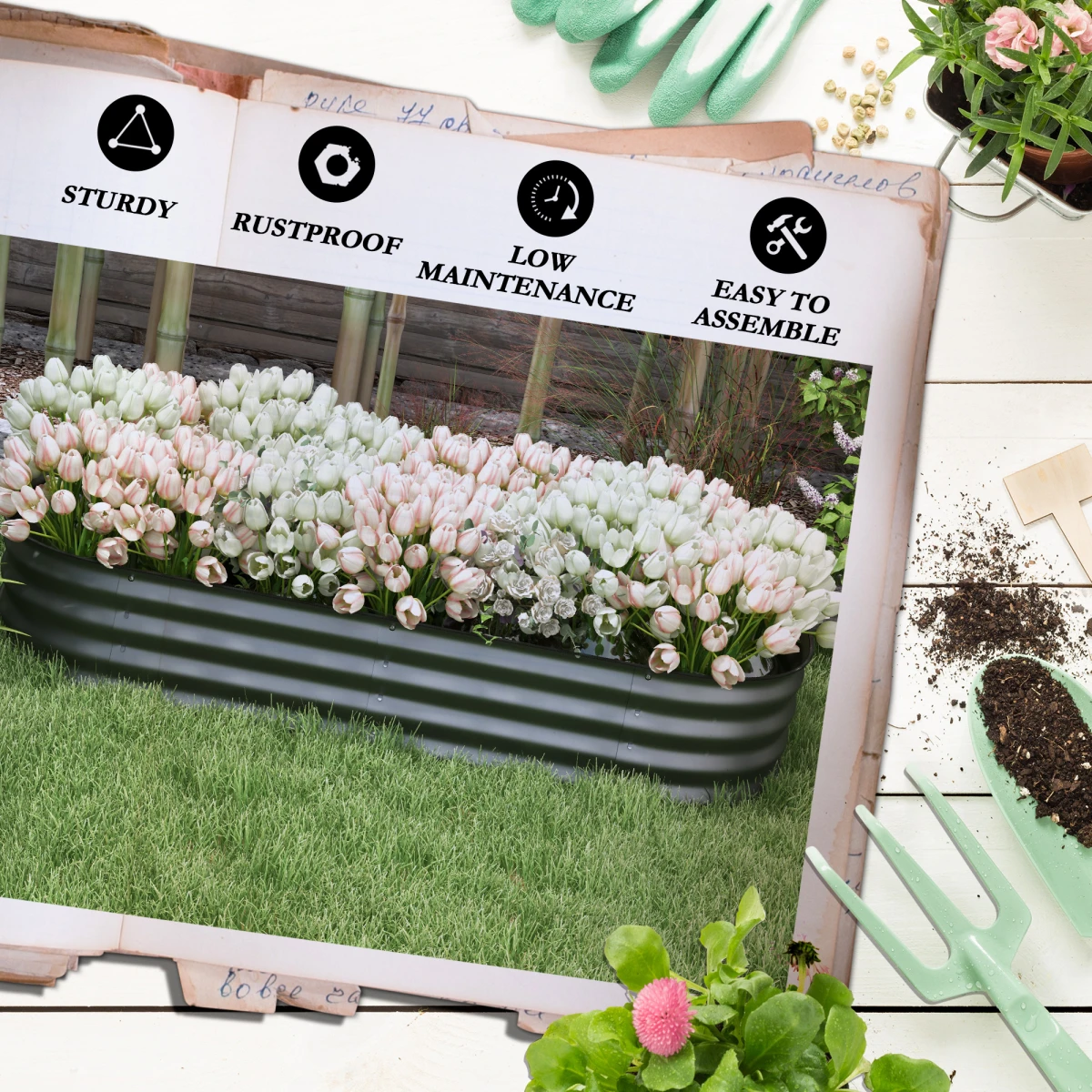 Outsunny Raised Garden Bed Planter With Safety Edging by Outsunny