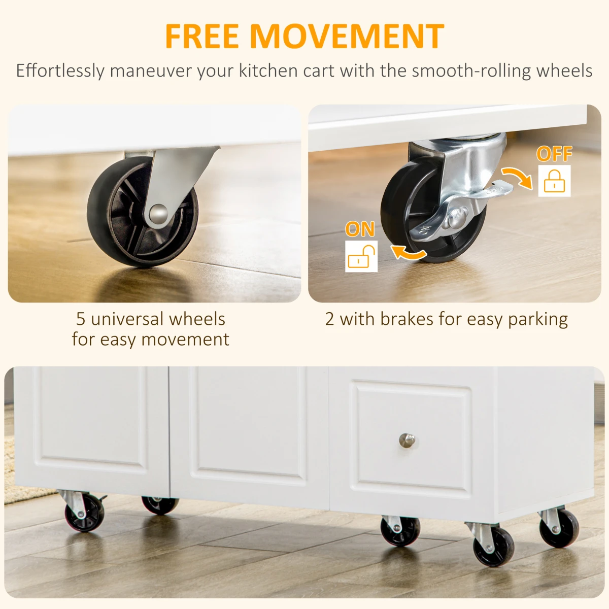 Unbranded Home Symphony Kitchen Island Compact Drop Leaf For Home Use - Uncategorized