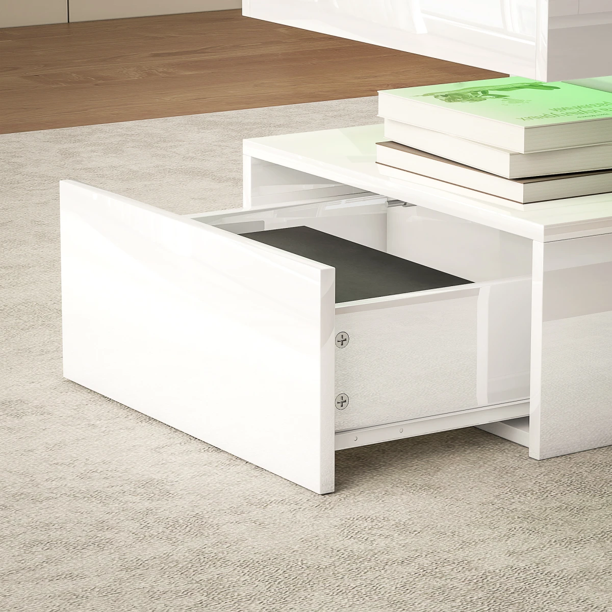 HOMCOM LED Coffee Table With RGB Light Living Room by HOMCOM