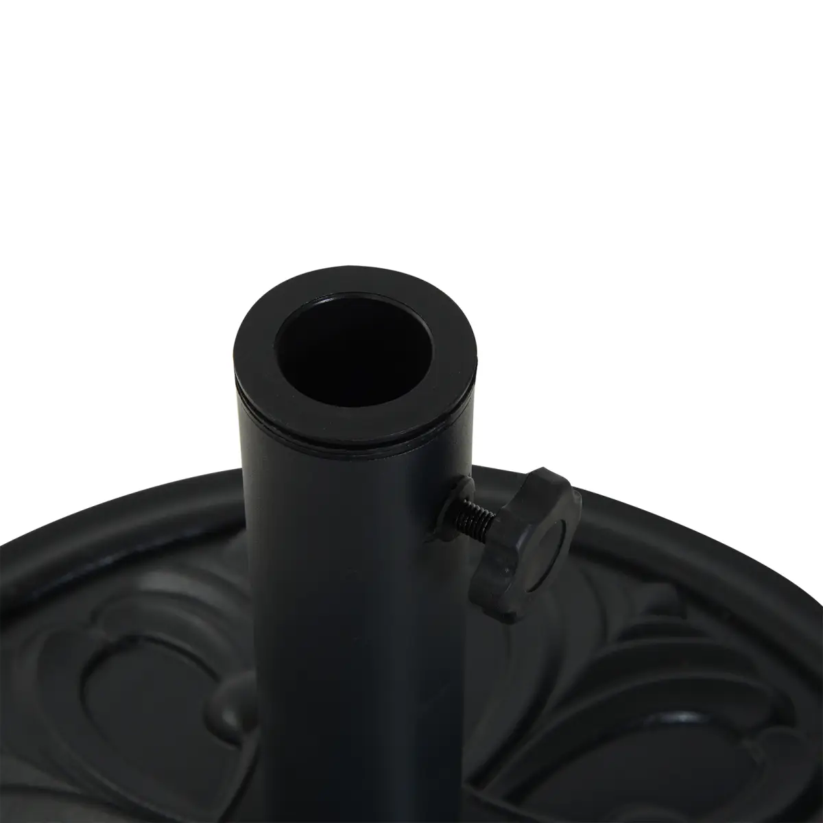 Outsunny Round Parasol Base Heavy Duty Cement Stand Umbrella Holder Garden - Parasol