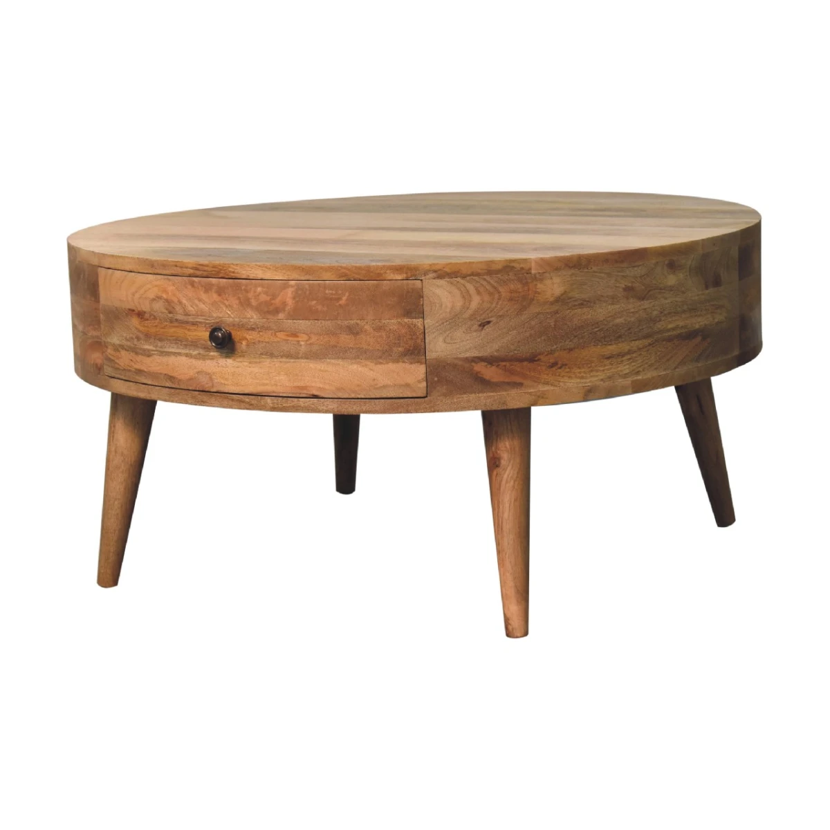 Artisan Furniture Artisan Oakish Mango Wood Coffee Table Brass Knob - Coffee Table