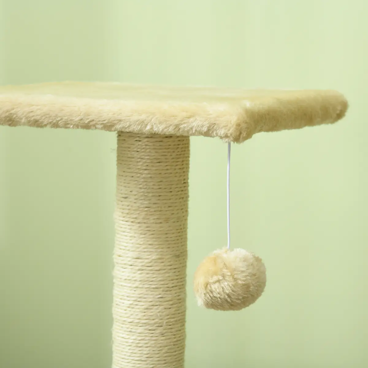 PawHut PawHut 72cm Cat Tree Climbing Tower with Sisal Scratching Post - Cream White - Cat Tree
