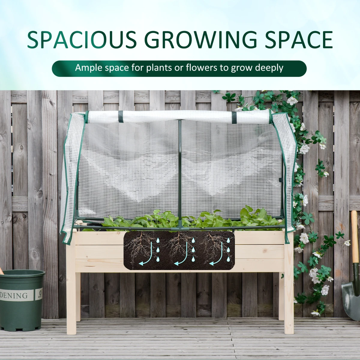 Outsunny Top Garden Bed 4ft Planter Greenhouse Cover For Gardeners - Planters