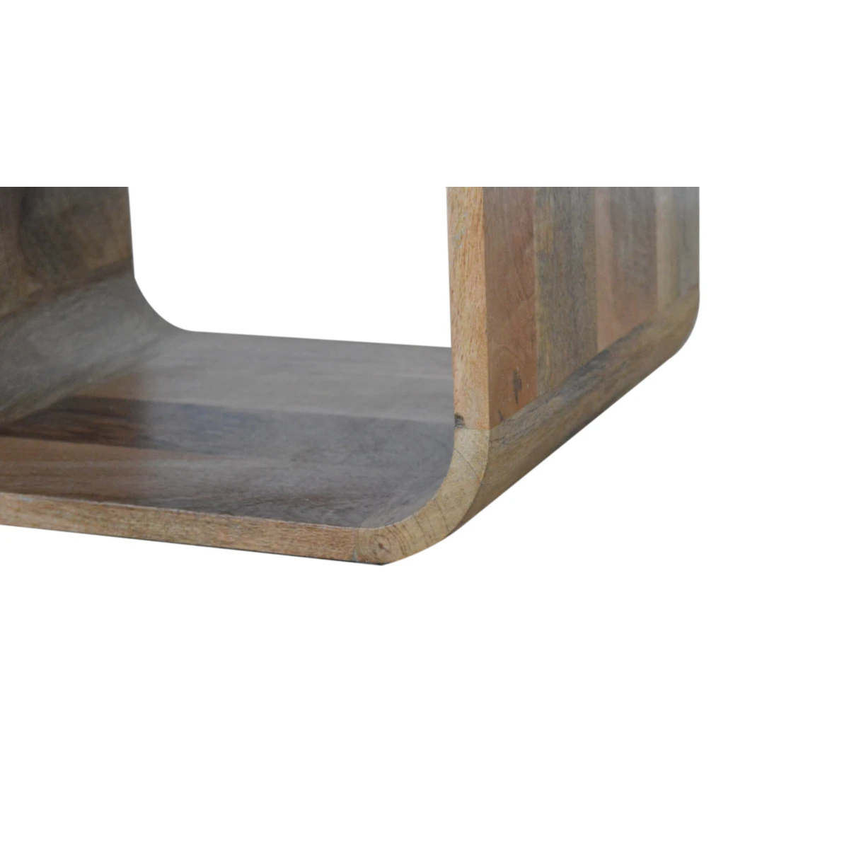 Artisan Furniture Artisan Furniture London Bedside Table Solid Mango Wood Oak Finish Brass Knob 1 Drawer 2 Open Shelves - Bedside Table