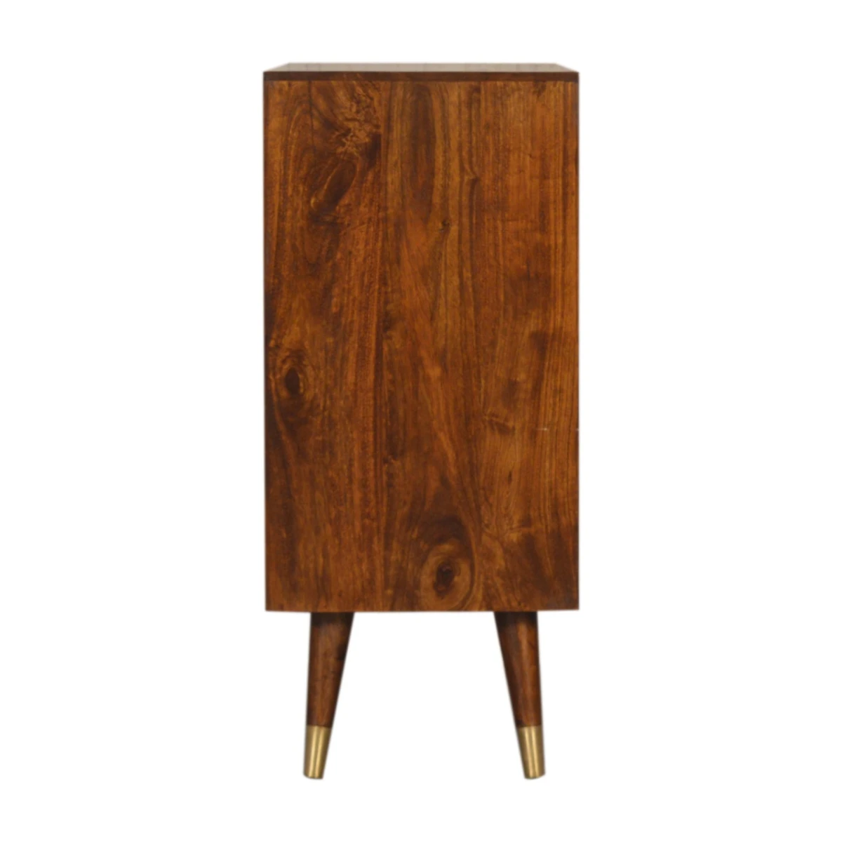 Artisan Cabinet H80cm Mango Wood Brass Doors Sunburst Pattern For Living Room Storage by Artisan Furniture