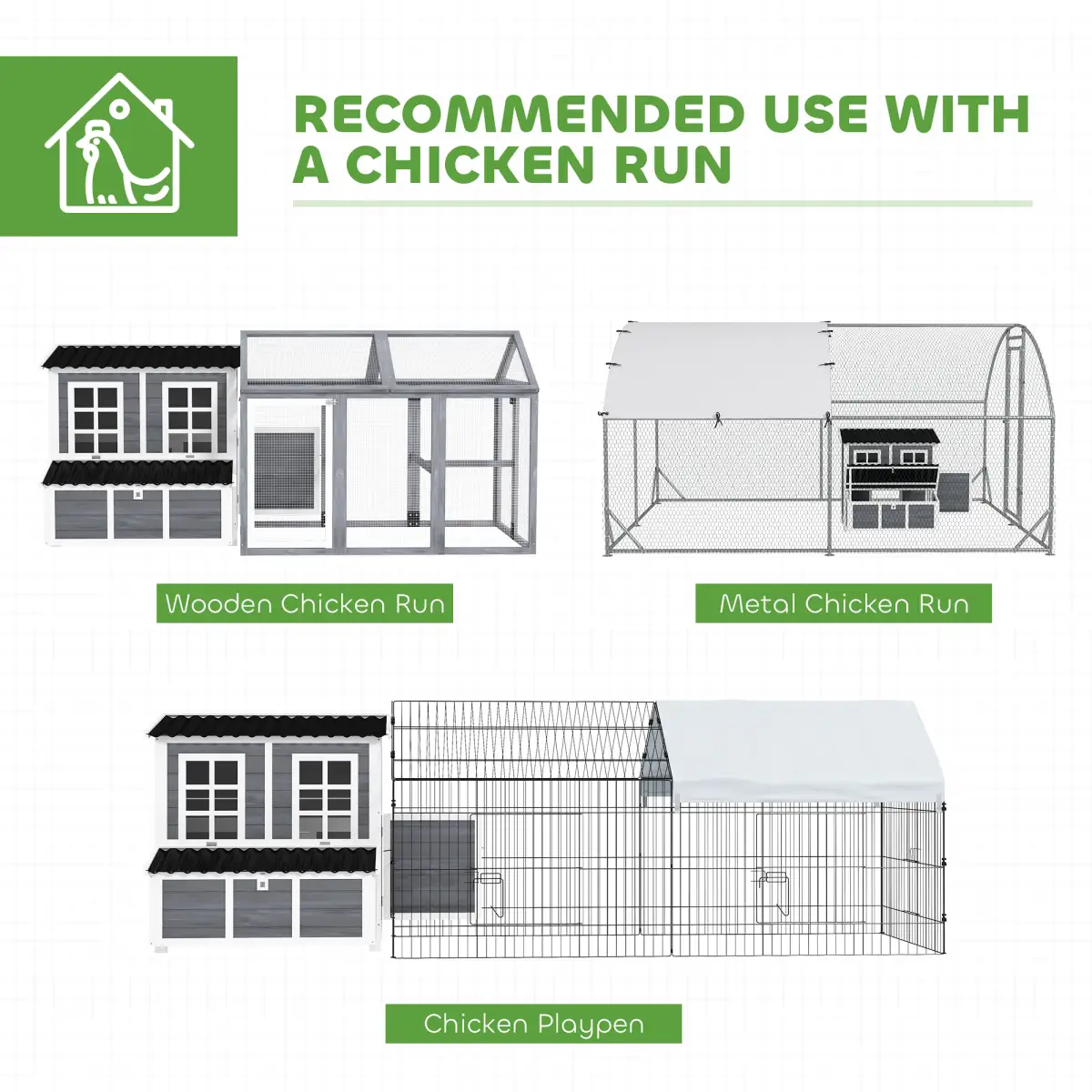 PawHut PawHut Wooden Chicken Coop w/ Nesting Box for 4-6 Chickens, 100 x 86 x 100cm - Chicken Coop