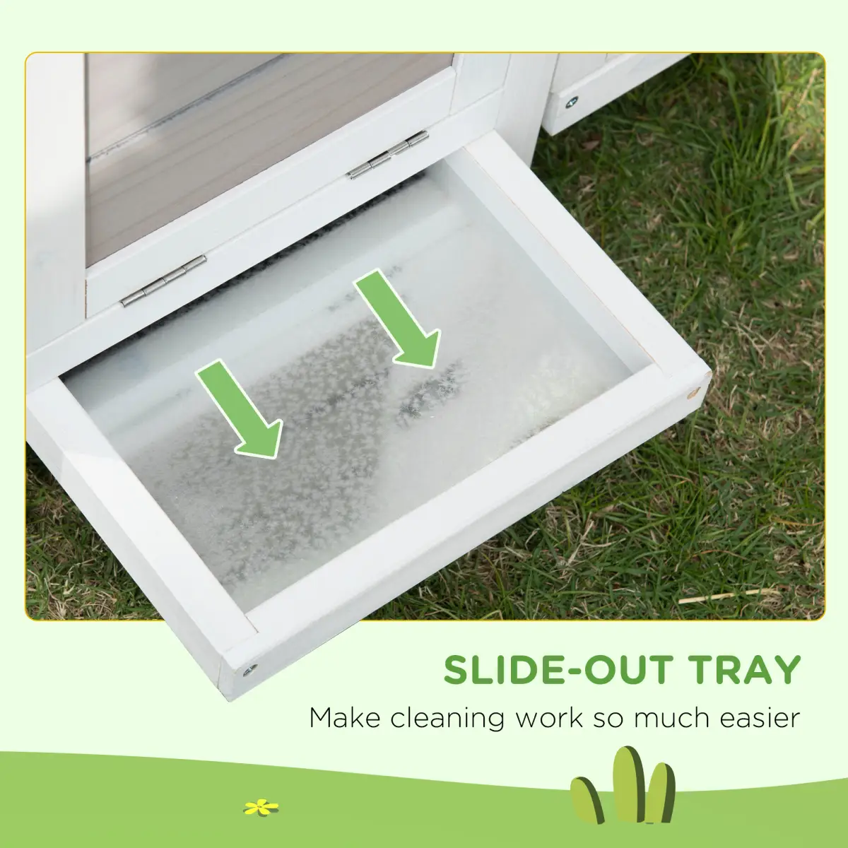 Pawhut Indoor Rabbit Hutch Separable Guinea Pig Cage Bunny Run w/ Slide Out Tray - Grey - Rabbit Hutch