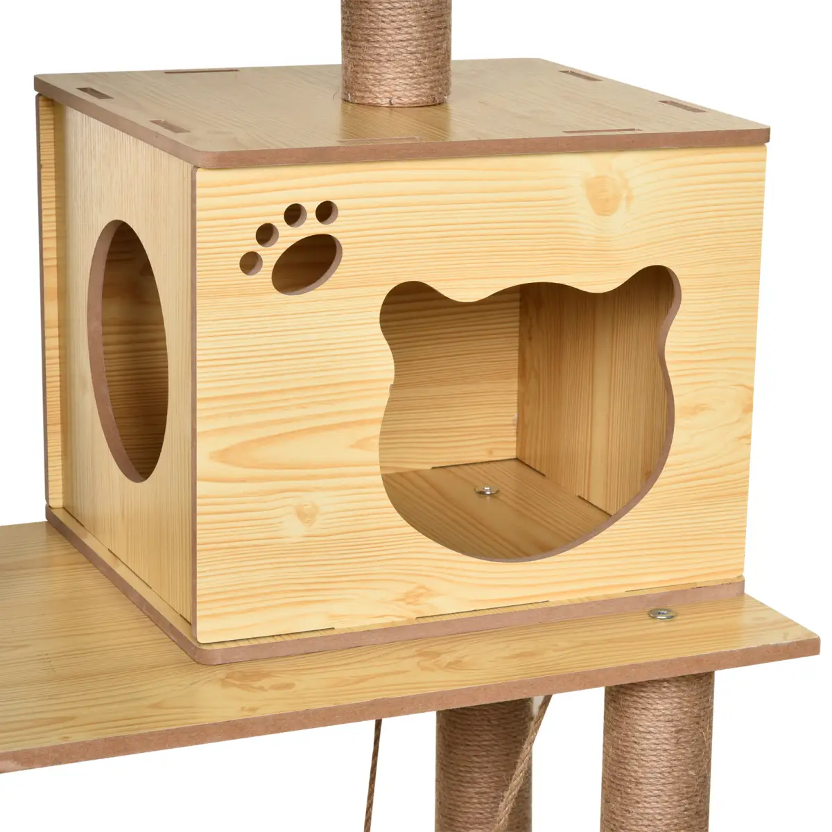 PawHut 130cm Cat Tree for Indoor Cats, Multi-Level Plush Cat Tower - Cat Tree