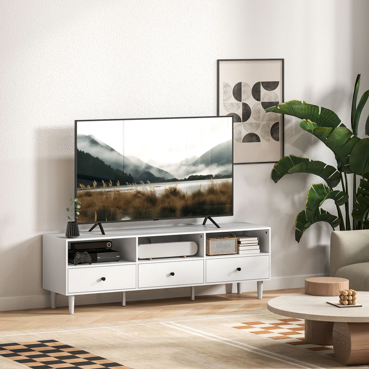 HOMCOM HOMCOM TV Unit 75 Inch With Drawers Shelves Living Room - TV Unit