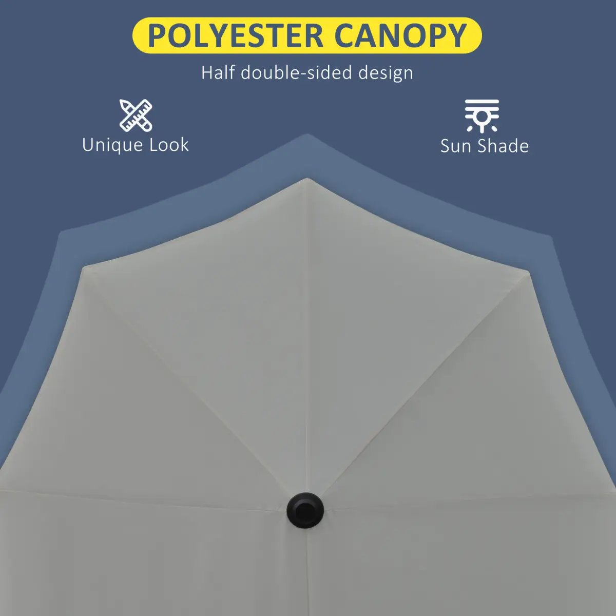 Outsunny Outsunny 2m Half Garden Parasol Market Umbrella w/ Crank Handle, Base Dark Grey - Parasol
