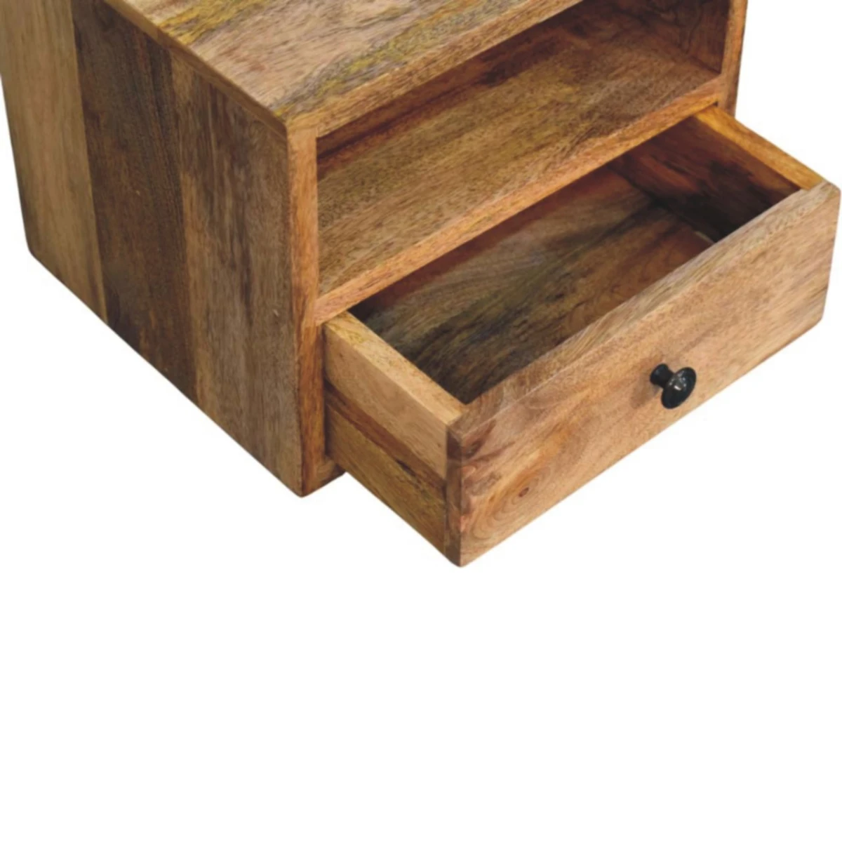 Artisan Nightstand Wall Mounted One Drawer Oak Mango Wood Open Shelf For Modern Bedrooms by Artisan Furniture