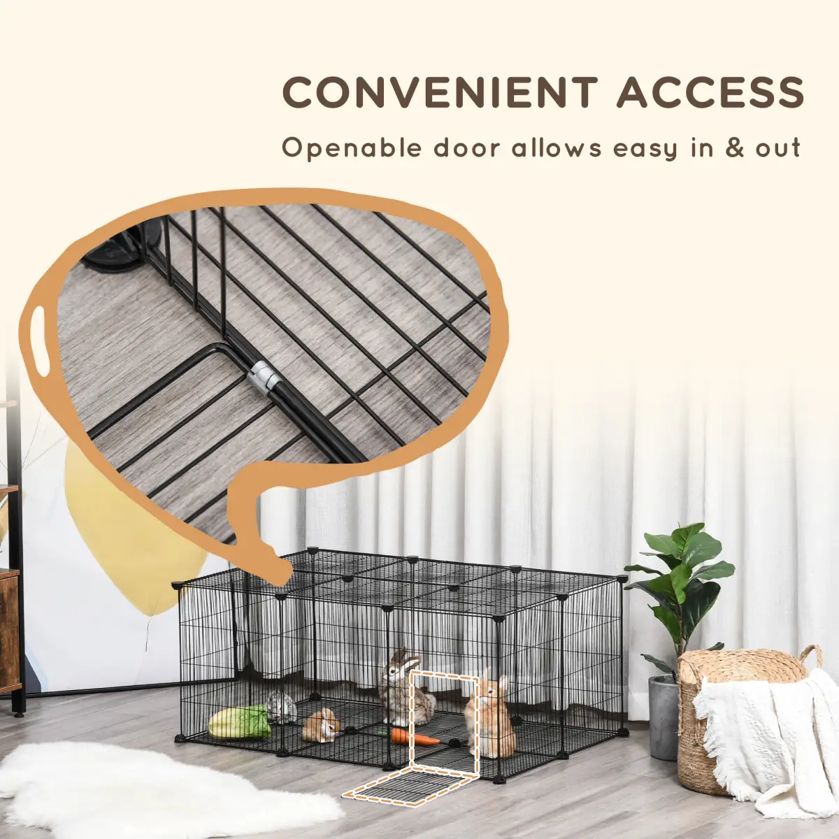 Unbranded DIY Pet Playpen Cage 22 Piece w/Door Bunny Chinchilla Guinea Pig Pawhut - Pet Playpen