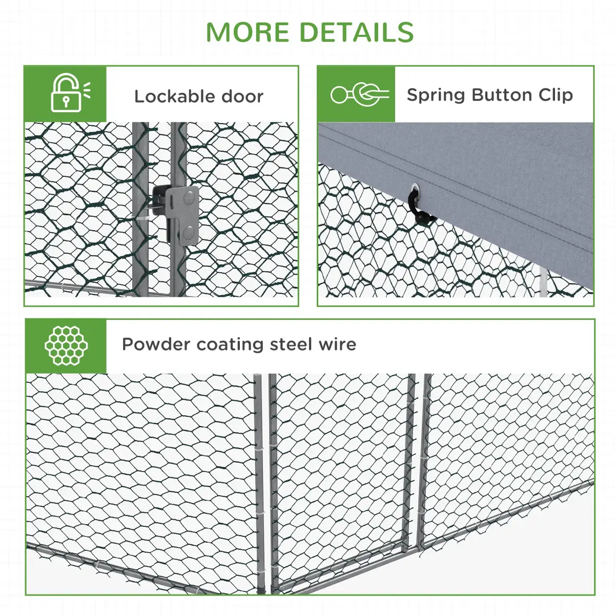 PawHut PawHut Walk in Chicken Run with Cover for 10-15 Chickens, Hens, Rabbits, Ducks - Chicken Coop