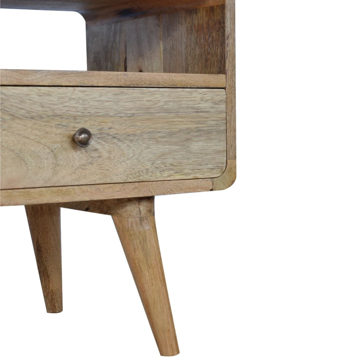 Artisan Furniture Artisan Solid Wood Media Unit Curved Oak Drawers 90cm Home - TV Unit