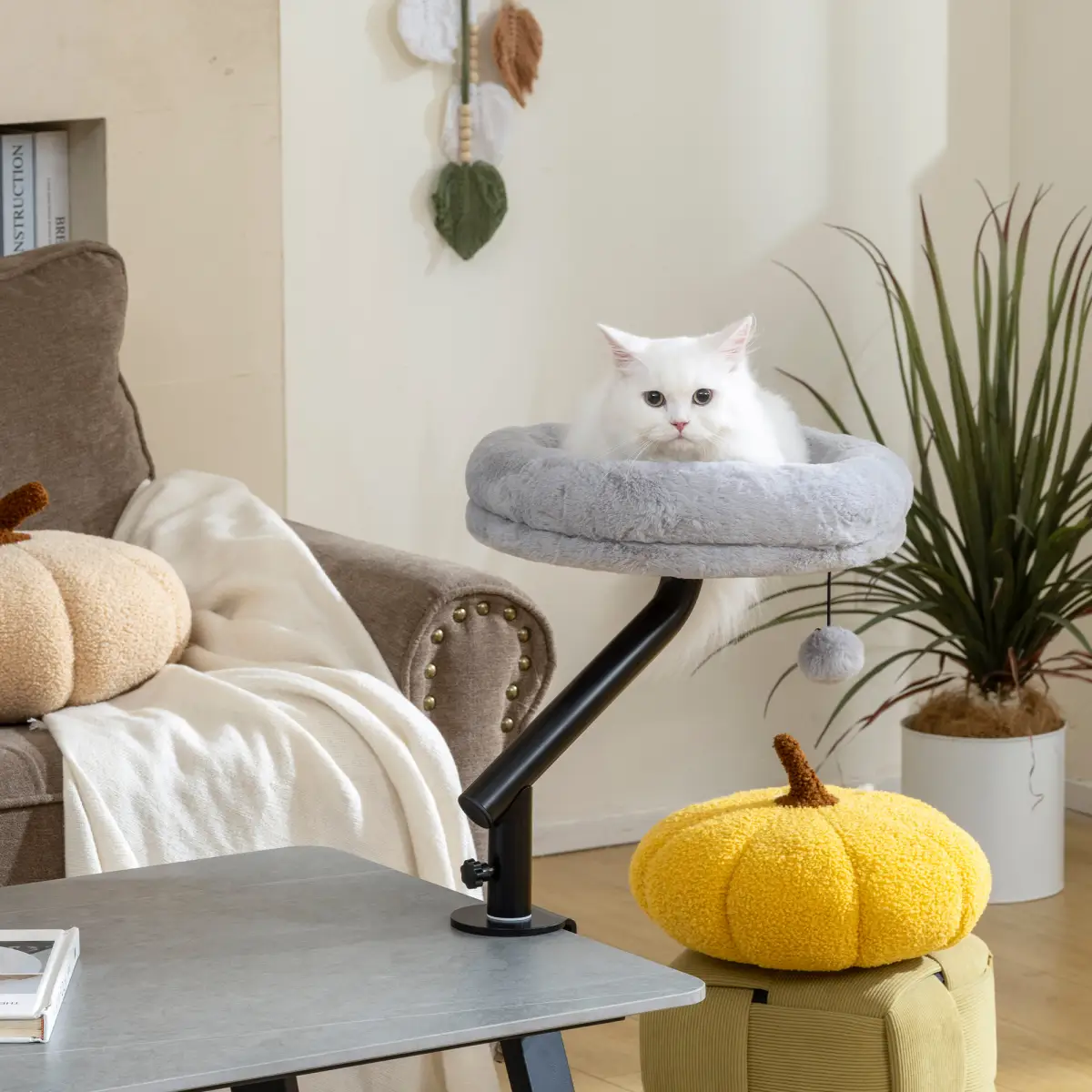 PawHut PawHut Cat Bed for Desk, 360° Rotatable Adjustable Cat Nest Hammock - Cat Beds