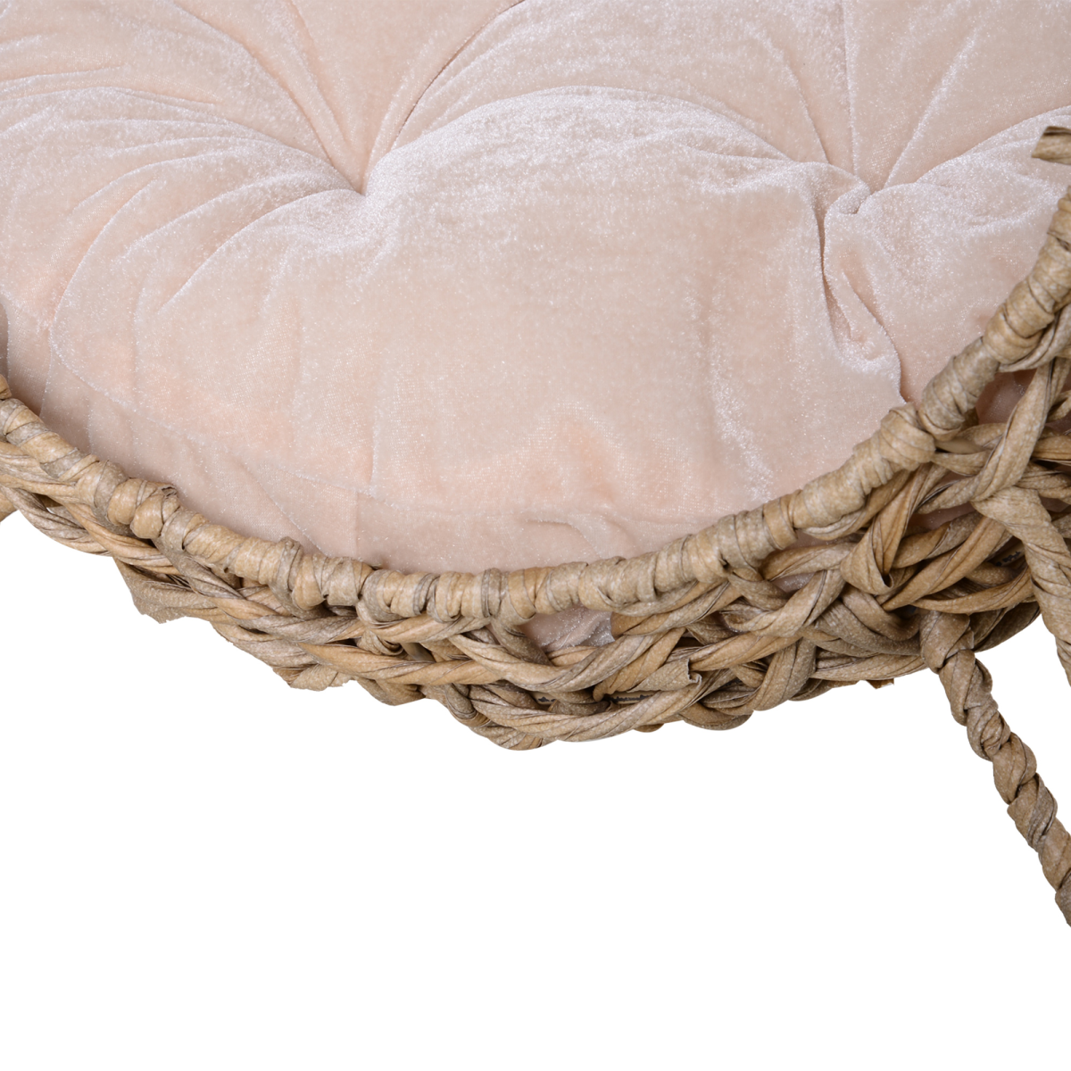 Rattan Elevated Cat House Kitten Bed Pet Furniture w/ Cushion Natural - from PawHut