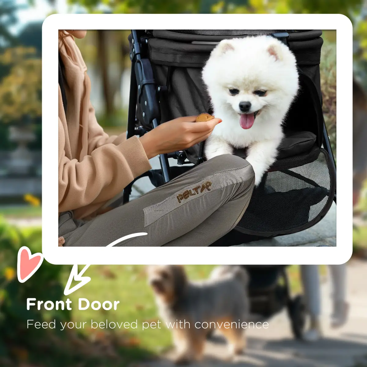 PawHut PawHut Pet Stroller Foldable Travel Carriage w/ Brake Basket Canopy, Black - Pet Carrier