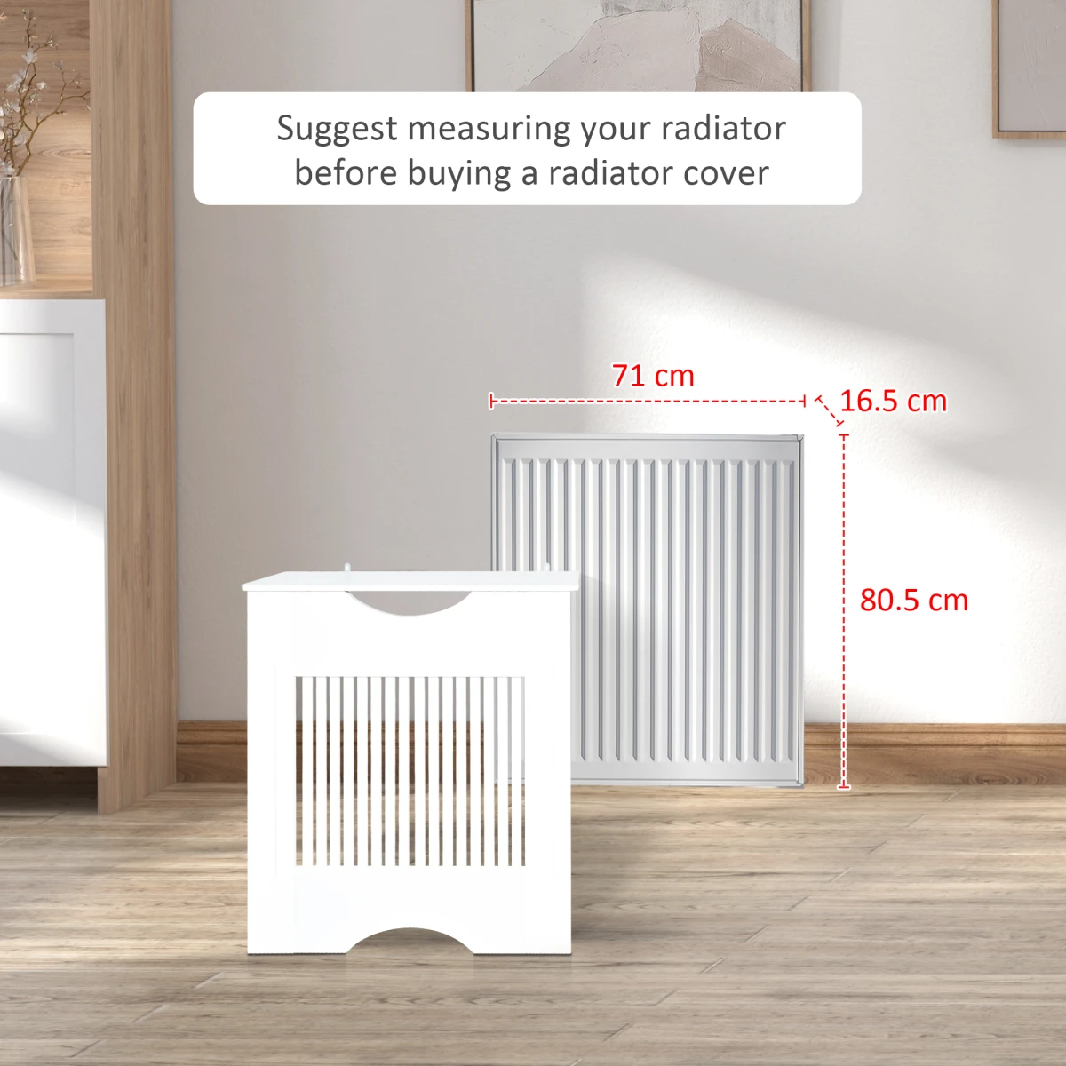 HOMCOM HOMCOM Radiator Cover Slatted Front White Home - Radiator