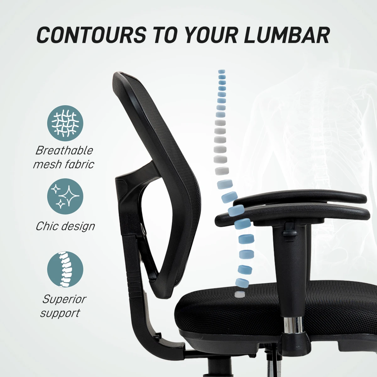 HOMCOM Drafting Stool 94-114cm Adjustable Office - Office Chair