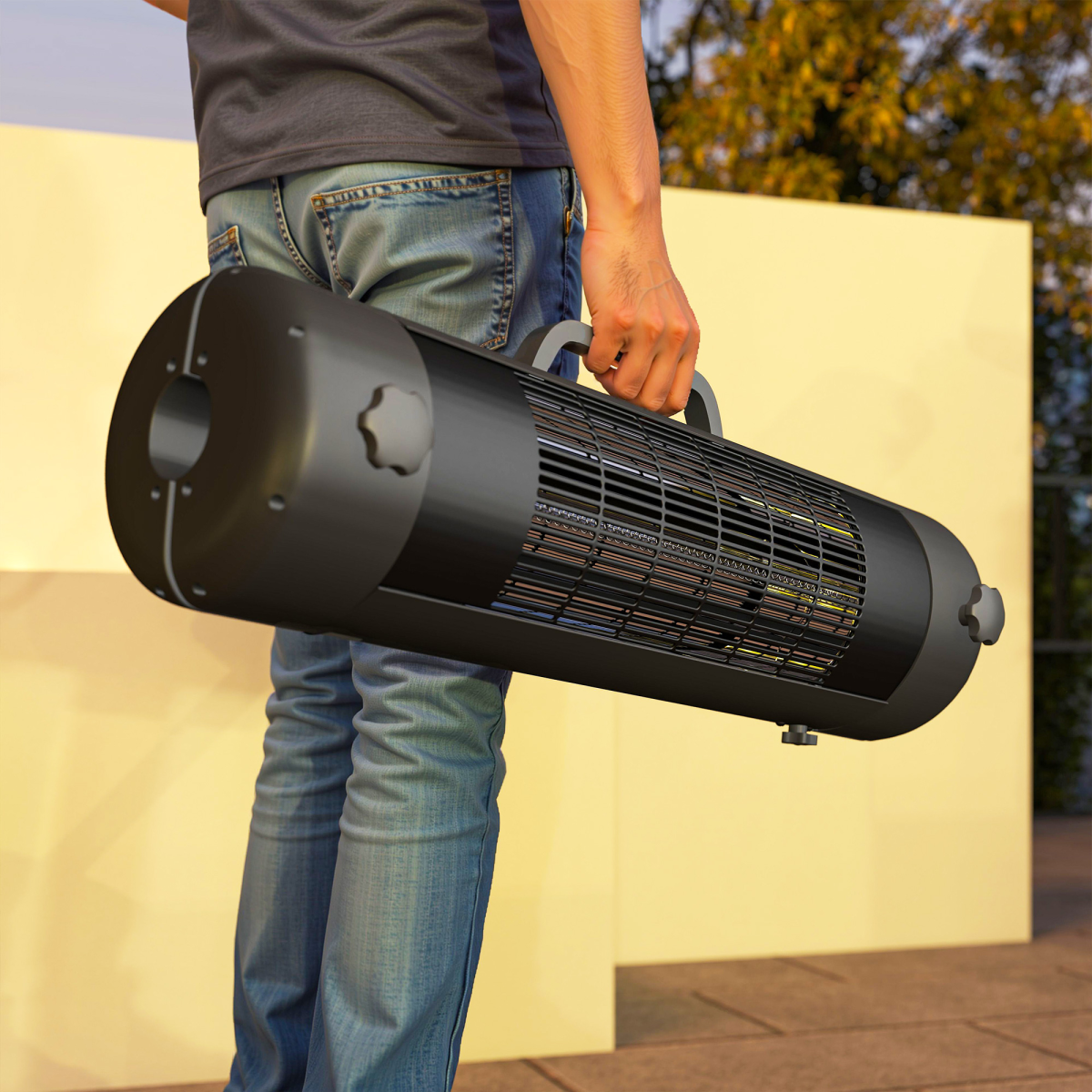 Outsunny Outsunny Electric Parasol Mounted Patio Heater, Outdoor Heater w/ 2 Setting - Parasol